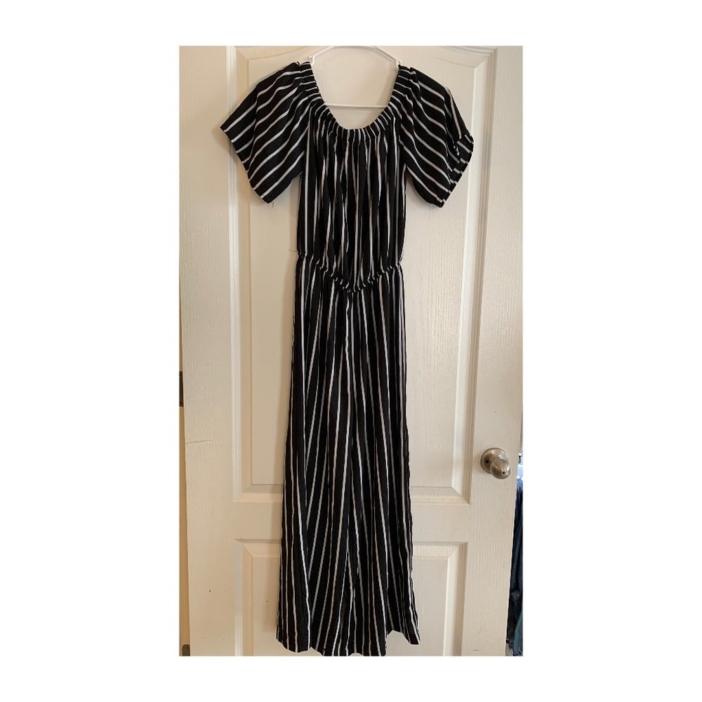 Black/white striped jumpsuit